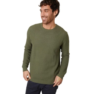 Threadbare Mens Yarra Textured Regular Jumper (Olive)