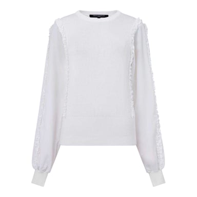 French Connection Womens/Ladies Krista Ruffle Trim Sweater Top (White)
