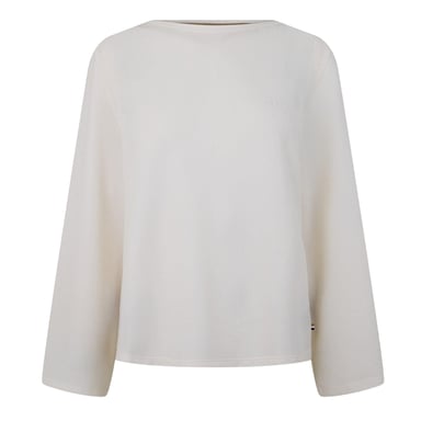 Boss Unisex Adult Waffle Knit Boat Neck Sweater Top (White)