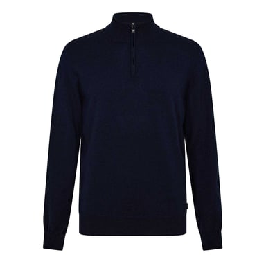 Boss Mens Ebenji Fine Knit Jumper (Dark Blue)