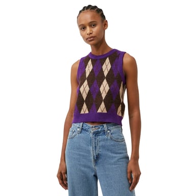 Levis Womens/Ladies Deja Vu Cropped Sleeveless Sweater Vest (Forest/Plum)