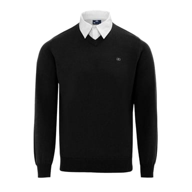 Giorgio Mens Knitted V Neck Jumper (Black)
