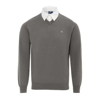 Giorgio Mens Knitted V Neck Jumper (Slate)