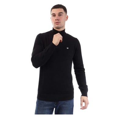 Weekend Offender Mens Paraguay Knitted Quarter Zip Jumper (Black)