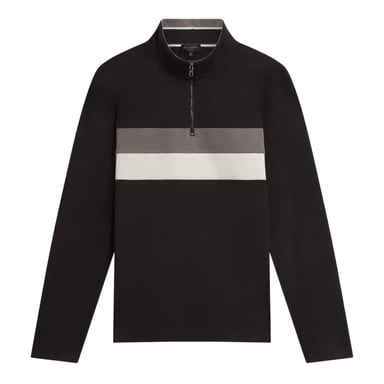 Ted Baker Mens Quarter Zip Fleece Top (Black)