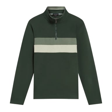 Ted Baker Mens Quarter Zip Fleece Top (Green)