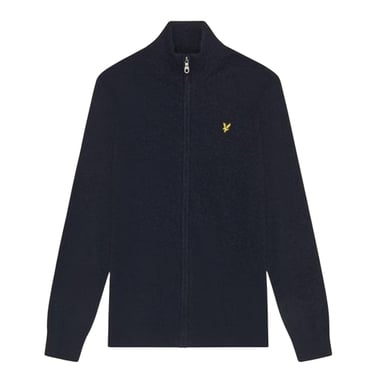 Lyle & Scott Mens Ribbed Zip Neck Long-Sleeved Sweater Top (Navy Marl)