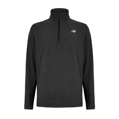 New Balance Mens Space Dye Quarter Zip Top (Black)