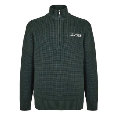 Jack Wills Mens Monty Quarter Zip Long-Sleeved Jumper (Evergreen)