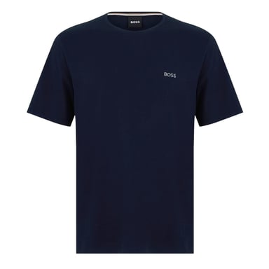 Boss Heren T-shirt met ronde hals en korte mouwen in mix-and-match-stijl (Marine)
