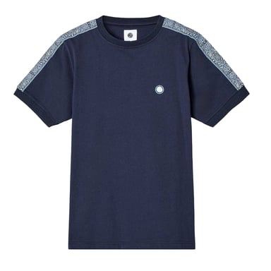 Pretty Green Mens Paisley Taped T-Shirt (Navy)