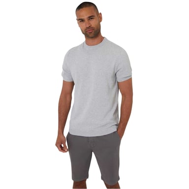Threadbare Mens Crew Neck Regular T-Shirt (Light Grey Marl)