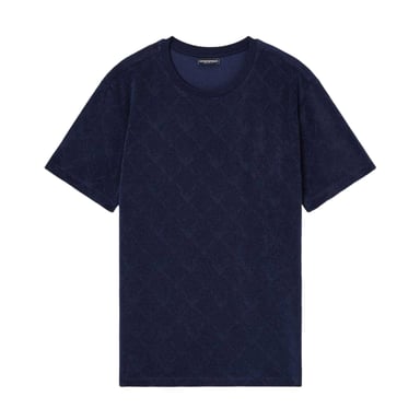 Emporio Armani EA7 Mens Diamond Jacquard T-Shirt (Navy)
