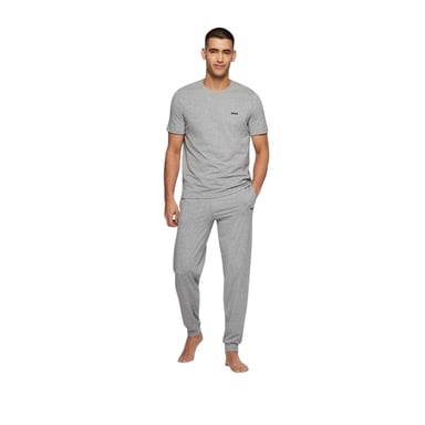 Boss Mens Mixmatch Crew Neck Short-Sleeved T-Shirt (Medium Grey)