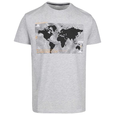 Trespass Mens Chera Topographic Crew Neck T-Shirt (Grey Marl)