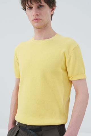 Herrarnas T-shirt med rund hals i bomull