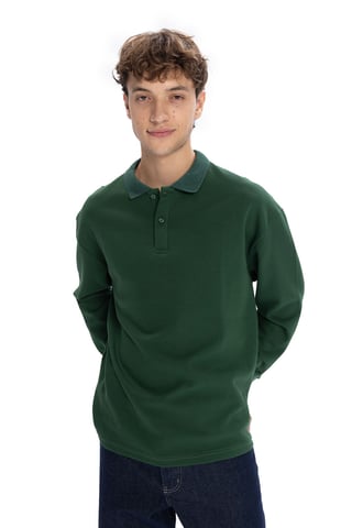 Herr långärmad polo t-shirt