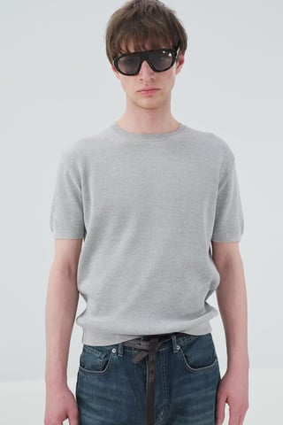 Herrars T-shirt med rund hals i bomull