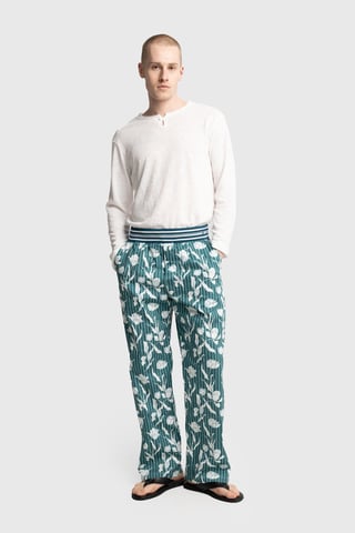 Men's Cotton Floral Knit Pants