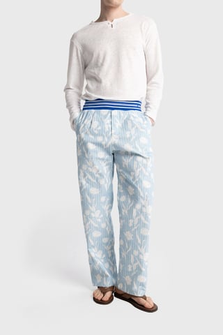 Men's Cotton Floral Knit Pants