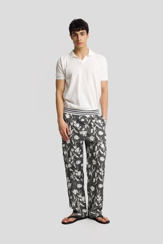 Men's Cotton Floral Knit Pants