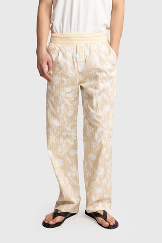Men's Cotton Floral Knit Pants
