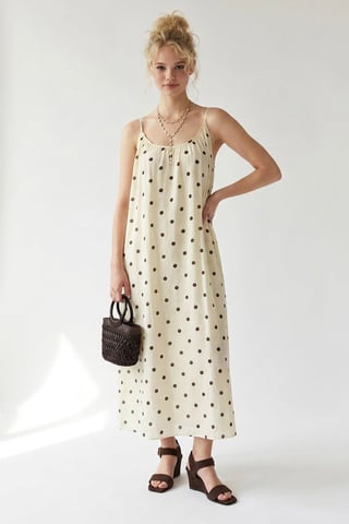 Polka Dot A-Line Maxi Dress