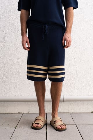 Men's Striped Cotton Jersey Shorts