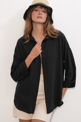 Embroidered Long Sleeve Shirt with Button Closure