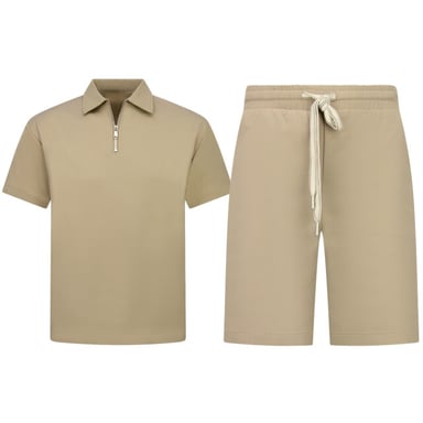 Enos Zomerset ribbed oversized polo shirt en korte broek