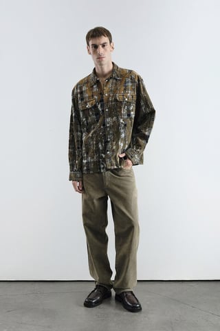 Men's Relaxed Fit Plaid Cotton Shirt