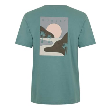 Hurley Heren T-shirt zonsondergang (Groen)
