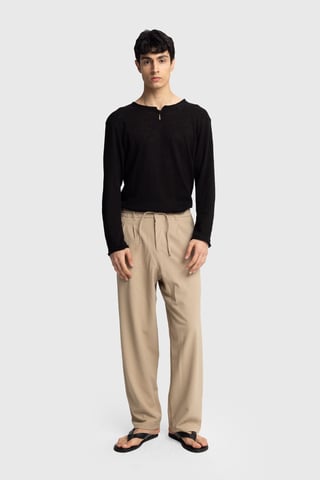 Men's Cotton Wide-Leg Knit Pants