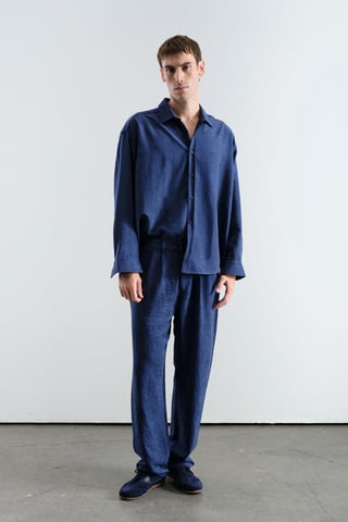 Men's mid-waist wide-leg knit pants