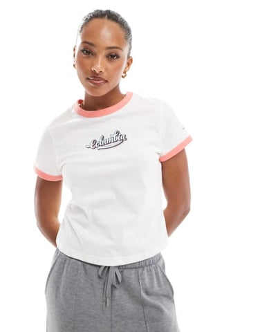 Columbia Rolling Bend graphic t-shirt in white