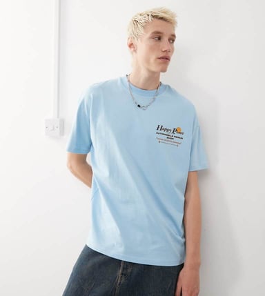 COLLUSION tee with smile print in blue