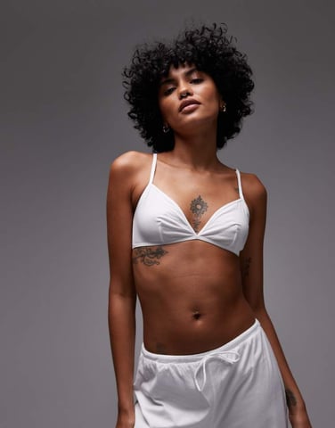 ARKET cotton soft bra in white