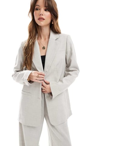 Vero Moda boxy blazer co-ord in blue grey