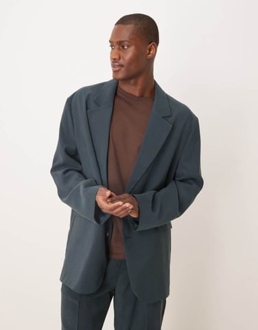 ASOS DESIGN slouchy oversized suit jacket in blue