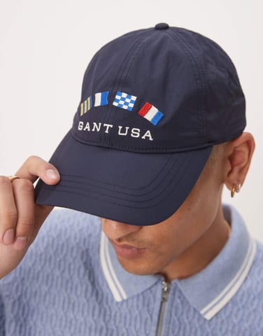 GANT USA flag logo baseball cap in navy