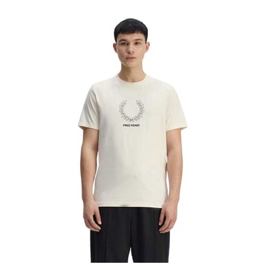 Fred Perry Mens Wreath Logo Regular T-Shirt (Ecru)
