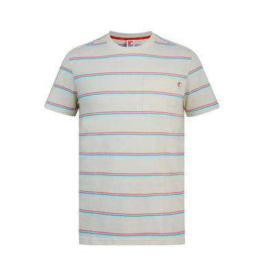 SoulCal Mens Striped Pocket Regular T-Shirt (Ecru)