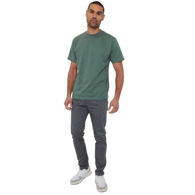 Threadbare Mens Textured Crew Neck Regular T-Shirt (Dark Forest)