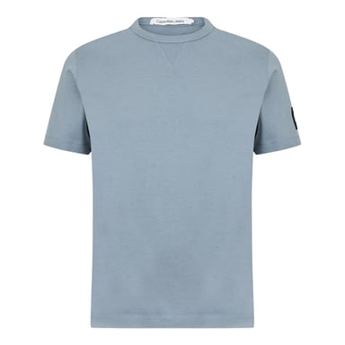 Calvin Klein Mens Badge Crew Neck Regular T-Shirt (Overcast Grey)