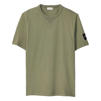 Calvin Klein Mens Badge Crew Neck Regular T-Shirt (Deep Lichen Green)