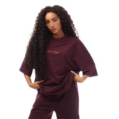 Hype Mens Signature Logo Oversized T-Shirt (Purple)