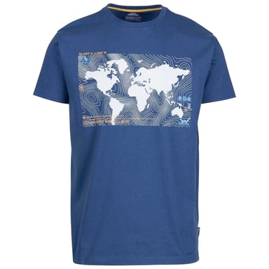 Trespass Mens Chera Topographic Crew Neck T-Shirt (Indigo)