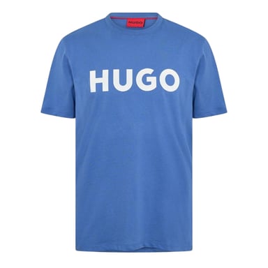 Hugo Mens Dulivio Contrast Logo T-Shirt (Medium Blue)