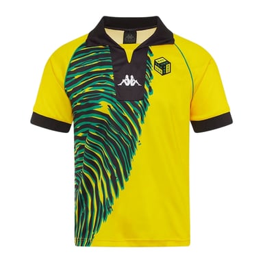 Kappa Mens Pox Too Hot Graphic Print Regular T-Shirt (Bright Yellow/Black)