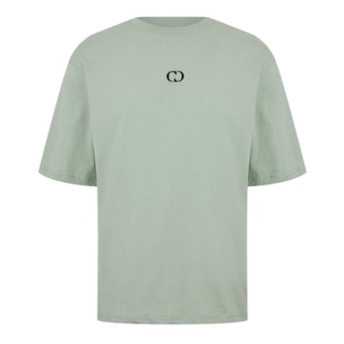 Criminal Damage Mens Back Print Regular T-Shirt (Light Sage)